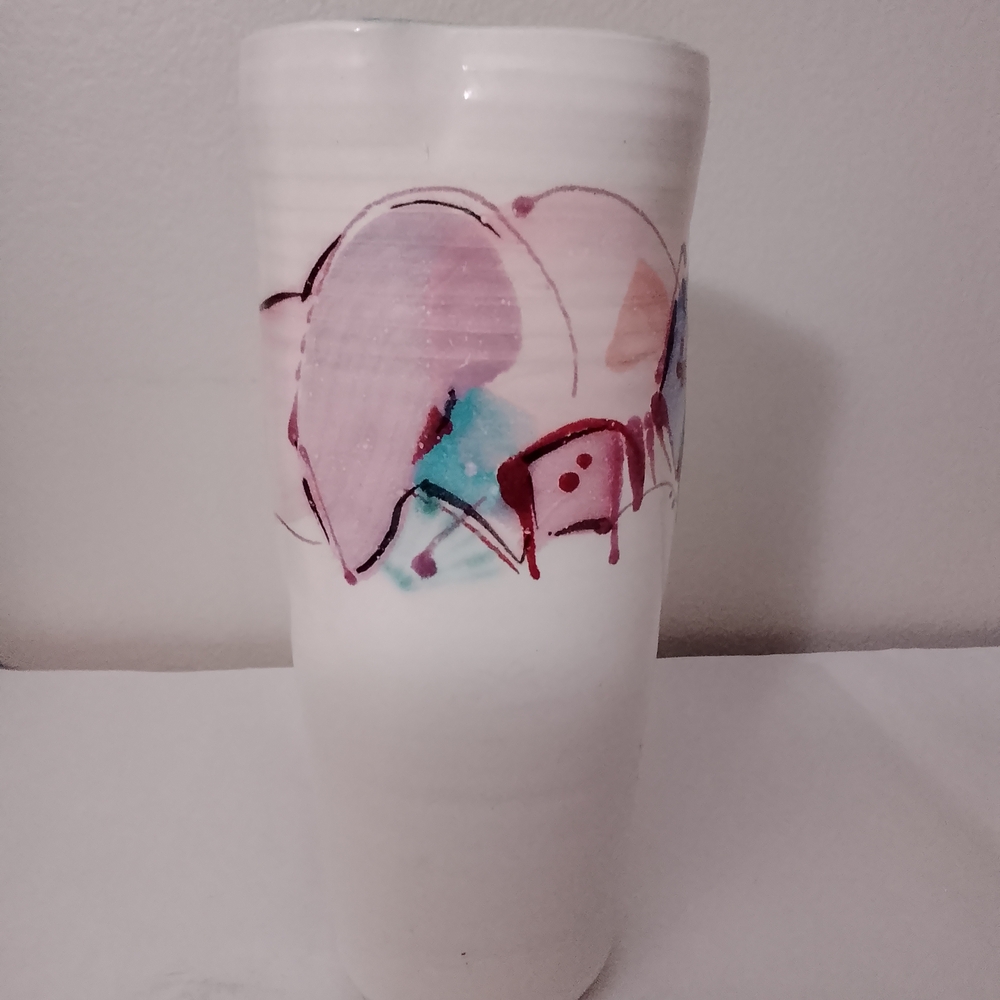 Artistic Ceramic Vase with Abstract Design